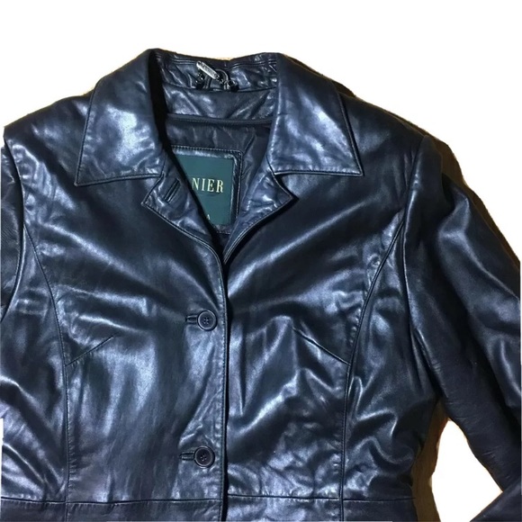 Y2K Danier Black Leather Trench Coat